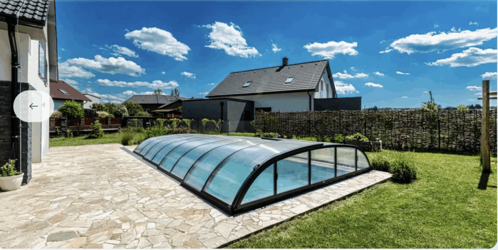 Ovale Poolüberdachung DALLAS ALBIXON a.s 3