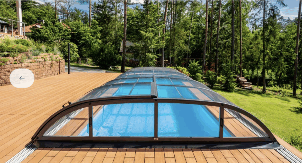 Ovale Poolüberdachung DALLAS ALBIXON a.s 5